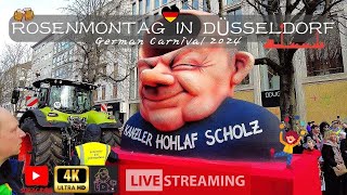 ROSENMONTAG IN DÜSSELDORFGerman Carnival 2024 4K 60FPS [upl. by Lilli208]