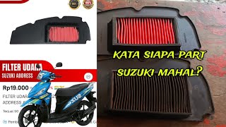 Ganti filter udara Suzuki address pake yang kaweh🤔🤪enak kok bisa plong napas jadi panjang [upl. by Malamut]