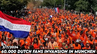 60000 DUTCH FANS INVANSION IN MUNCHEN  Romania vs Netherlands 272024 [upl. by Lorrie]