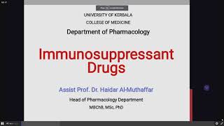 pharmacology Immunosuppressant Drug [upl. by Hasila290]