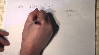 Algebra solving equations with brackets and terms on both sides [upl. by Anirtep]