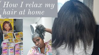 How to relax your hair at homeUsing Mega Growth Profectiv RelaxerGetting Ready for University [upl. by Ela198]