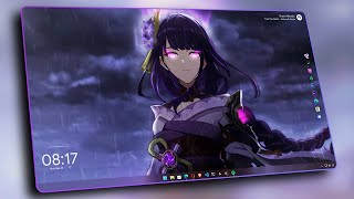 This is The BEST Raiden Shogun Desktop Setup  Genshin Impact Theme for Windows [upl. by Ekoorb430]