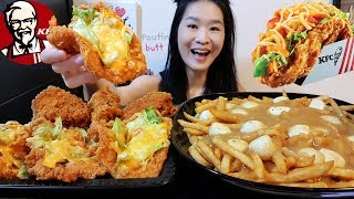 KFC Chicken Taco amp Poutine Fries Extra Crispy Fried Chicken amp Poutine Recipe  Mukbang w Asmr [upl. by Akeirahs]