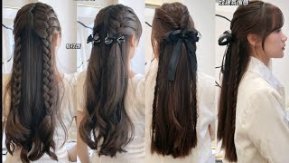 Super Easy amp Cute Braid Hairstyles Tutorials Korean Style for Girls 🔥🌴 [upl. by Jarret]