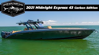 92 MPH Midnight Express 43 Open CARBON EDITION Quint Mercury 450R Racing Motors Full Video Tour [upl. by Naujad]