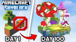 I Spent 100 Days in Skyblock Without The Start Chest in Minecraft [upl. by Rakia]