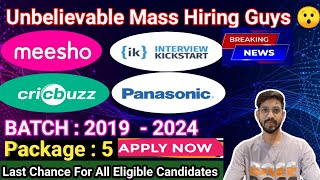 Meesho  Panasonic  Big Hiring Update  OFF Campus Drive For 2024  2023 Batch  Latest Freshers [upl. by Fawne778]