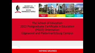 2022 Postgraduate Certificate in Education PGCE Virtual Orientation Presentation [upl. by Leunam]