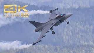 4K Saab JAS 39C Gripen Swedish Air Force flying Display at Airpower 2022 AirShow Zeltweg LOXZ [upl. by Randolph]