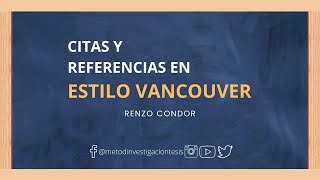 Citas y referencias según estilo Vancouver [upl. by Merridie452]