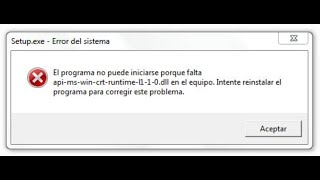 ERROR Falta apimswincrtruntimel110dll SOLUCION  WINDOWS 81  8  7  32 bits  64 bits [upl. by Atsira]