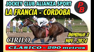 CIRILO JOCKEY CLUB ALIANZA SPORT LA FRANCIA  CORDOBA 03112024 [upl. by Ck36]