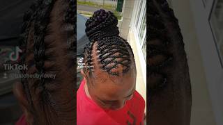 Stichbraid Ponytail with design braids using xpression braiding hair shorts braids braidstyles [upl. by Bailey]