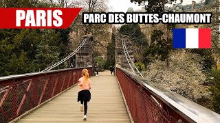 Paris Walking Hiking and Strolling in Parc des ButtesChaumont Livestream [upl. by Macguiness]