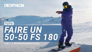 TUTO  Apprendre le 5050 frontside 180 Out en Snowboard 🏂 I Decathlon [upl. by Eeram]