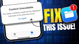 How to Fix Content Unavailable the Folder Contents Could Not Be Displayed Error on iPhone File App [upl. by Vaclav]