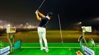 ASMR golf driving range session in South Korea 🇰🇷 [upl. by Anemolif]