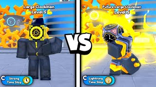 LARGE CLOCKMAN vs FUTURE LARGE CLOCKMAN 🤯🔥  Toilet Tower Defense Roblox [upl. by Rog]