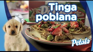 Tostadas de tinga poblana con pico de gallo de fresa Tu Cocina Pétalo® [upl. by Yalahs]