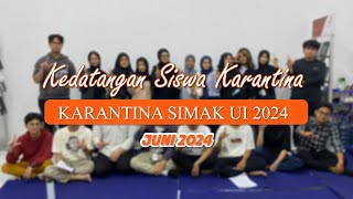 Kedatangan siswa Karantina SIMAK UI 2024 [upl. by Eihctir]