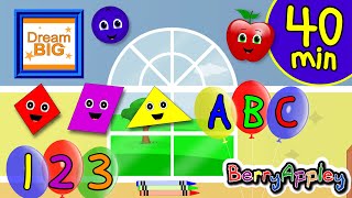 Shapes Colors and More Fun Kids Songs  BerryAppley [upl. by Ot]