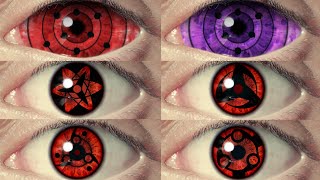 All Naruto Shippuden Real Life Anime Sharingan Eyes from Uchiha Clan Sharingan Mangekyou Rinnegan [upl. by Netsryk]