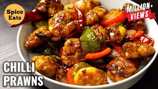 CHILLI PRAWNS RESTAURANT STYLE  CHILLI GARLIC PRAWNS  CHILLI PRAWNS [upl. by Nyladnek]