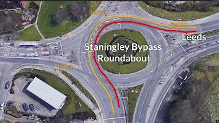 Staningley Bypass Roundabout Following sings for Leeds Thornbury Test Routes [upl. by Dnalon]