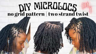 how to  microlocs installation  two strand twist starter locs  MICROLOCS NO GRID PATTERN [upl. by Bellanca782]