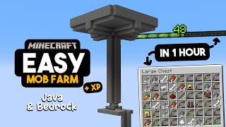 EASIEST Mob XP Farm in Minecraft  1100 Items Per Hour  Java and Bedrock Tutorial [upl. by Backler]