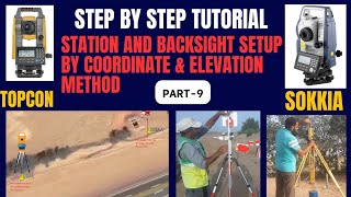 Station and backsight process of topcon and sokkia total station [upl. by Nayt]