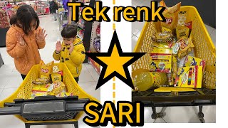 TEK RENK CHALLENGE SARI SEPETİ DOLDURDUK reklam değildirkeşfet keşfetbeniöneçıkar öneçıkar [upl. by Anawqahs412]