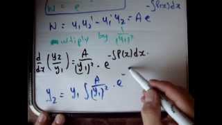 Differential Equations 14 a  Derivation of the Wronskian [upl. by Neelyahs441]