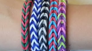 RAINBOW LOOM FISHTAIL BRACELET BY HAND  EASY [upl. by Navonod]