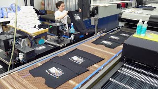 Amazing Graphic TShirt Mass Production Process Onestop Clothing Manufacturing Factory [upl. by Newbold394]