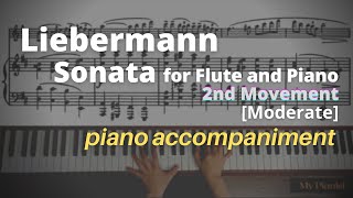 Liebermann  Sonata for Flute and Piano Op23 2nd Mov Piano Accompaniment Moderate [upl. by Furlong]