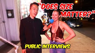 DOES SIZE MATTER Part 2 Drunk College Confessions Public Interview [upl. by Morse]