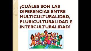 ¿CUÁLES SON LAS DIFERENCIAS ENTRE LA PLURICULTURALIDAD MULTICULTURALIDAD E INTERCULTURALIDAD [upl. by Latsirhc252]