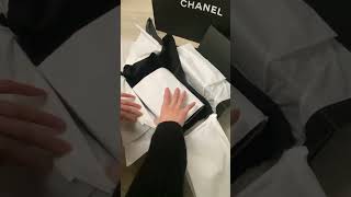 chanel bag unboxing fashion shopping chanelbag chanelclassic chanellover chaneladdict [upl. by Aihtnis]