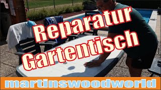 Reparatur Gartentisch  Kunststofftisch  DIY [upl. by Holtz]