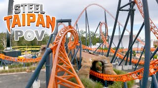 Steel Taipan Front Row POV Dreamworld MACK Rides Multi Launch Coaster [upl. by Elleyoj]