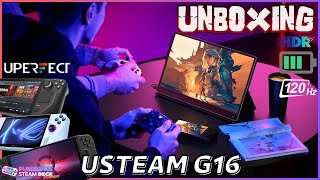 🕹️UNBOXING UPERFECT USTEAM G16 écran tactile sur batterie 1080P [upl. by Asen334]