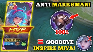 GLOBAL CICI ANTI MARKSMAN BUILD AND EMBLEM‼️ reflect damage MLBB🔥 [upl. by Eversole]