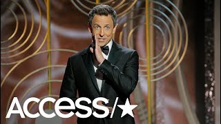 Seth Meyers Takes Aim At Harvey Weinstein Kevin Spacey amp Donald Trump At The 2018 Golden Globes [upl. by Miltie49]