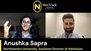 Coffee Chats with NexTrack  Anushka SapraNortheastern University Assistant Director of Admission [upl. by Selestina]