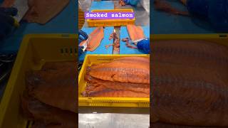 Smoked Salmontrimming removing black meat [upl. by Akinet]