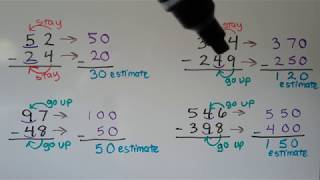 3rd Grade Math 18 Estimate Differences [upl. by Nonnarb]