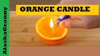 Emergency Candle From An Orange Peel  DIY Oil Lamp [upl. by Aicel]