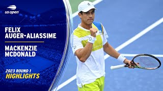 Felix AugerAliassime vs Mackenzie McDonald Highlights  2023 US Open Round 1 [upl. by Ahtrim811]